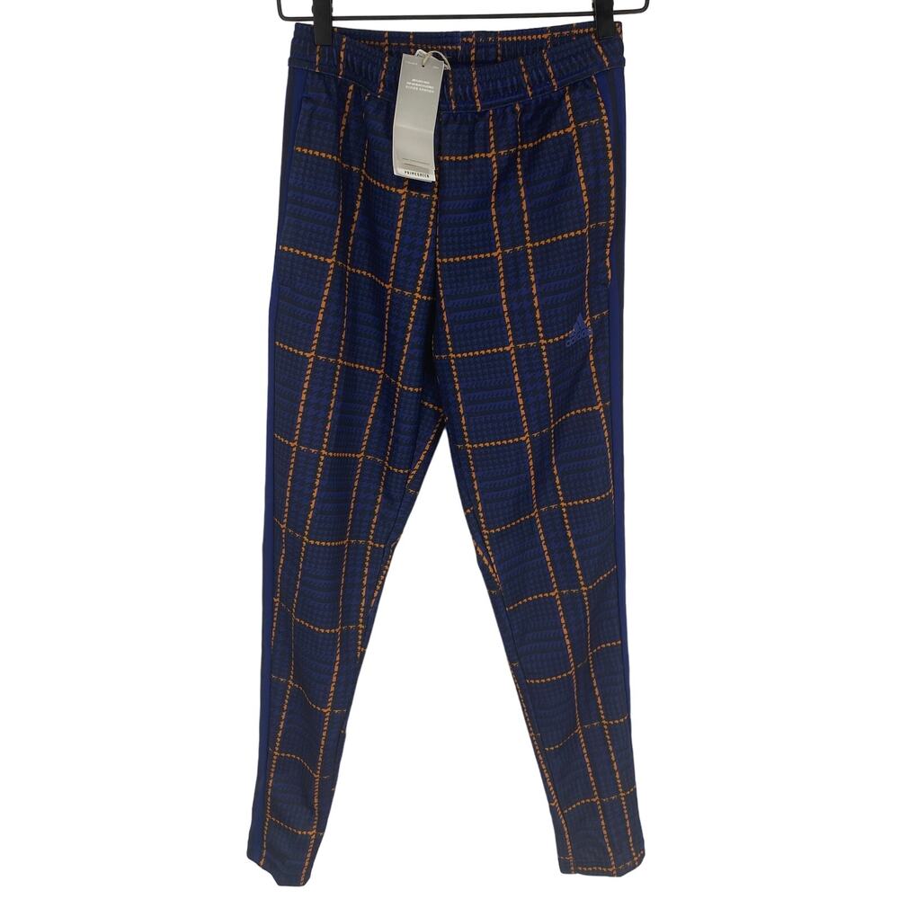 NWT Adidas Tiro Tartan Plaid Pants Mens XS Prime Green Soccer Blue New HF2237